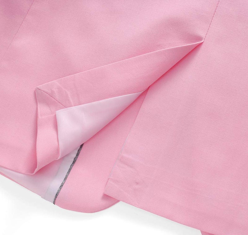 UNINUKOO Mens Suit Slim Fit 1 Button 2 Piece Wedding Party Holiday Solid Color Tux Suits for Men US Size 36 Light Pink - Image 4